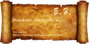 Bundusz Hasszán névjegykártya